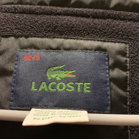 Coat with hoodie black I-zod Lacoste XL pockets on outside and inside like new - Picture 3 of 3
